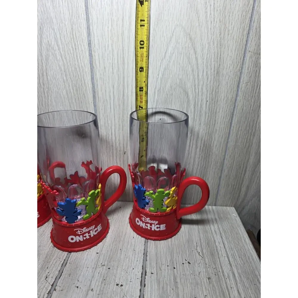 Disney On Ice Souvenir Mickey Mouse & Friends Light Up Plastic Mugs Set 3 Read